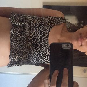 very cropped tribal print top